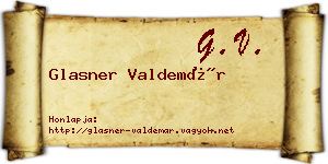 Glasner Valdemár névjegykártya